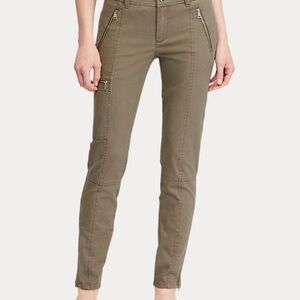 Twill Skinny Cargo Pant Olive Green Cargo Pants